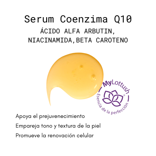 serum coenzima q 10 con niacinamida, acido alfa arbutin y beta caroteno